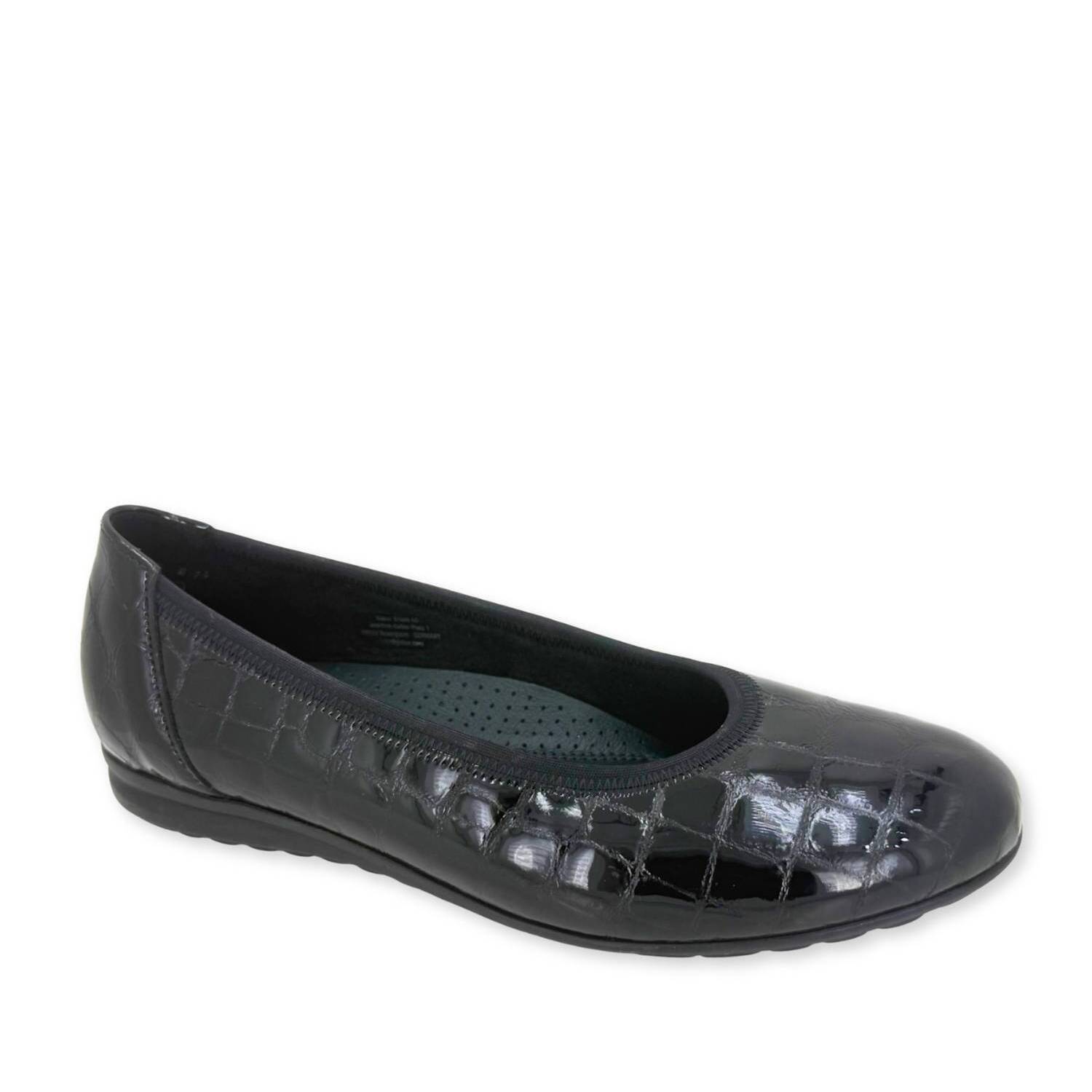 New Gabor Women's Croc Ballet Flats In Black
